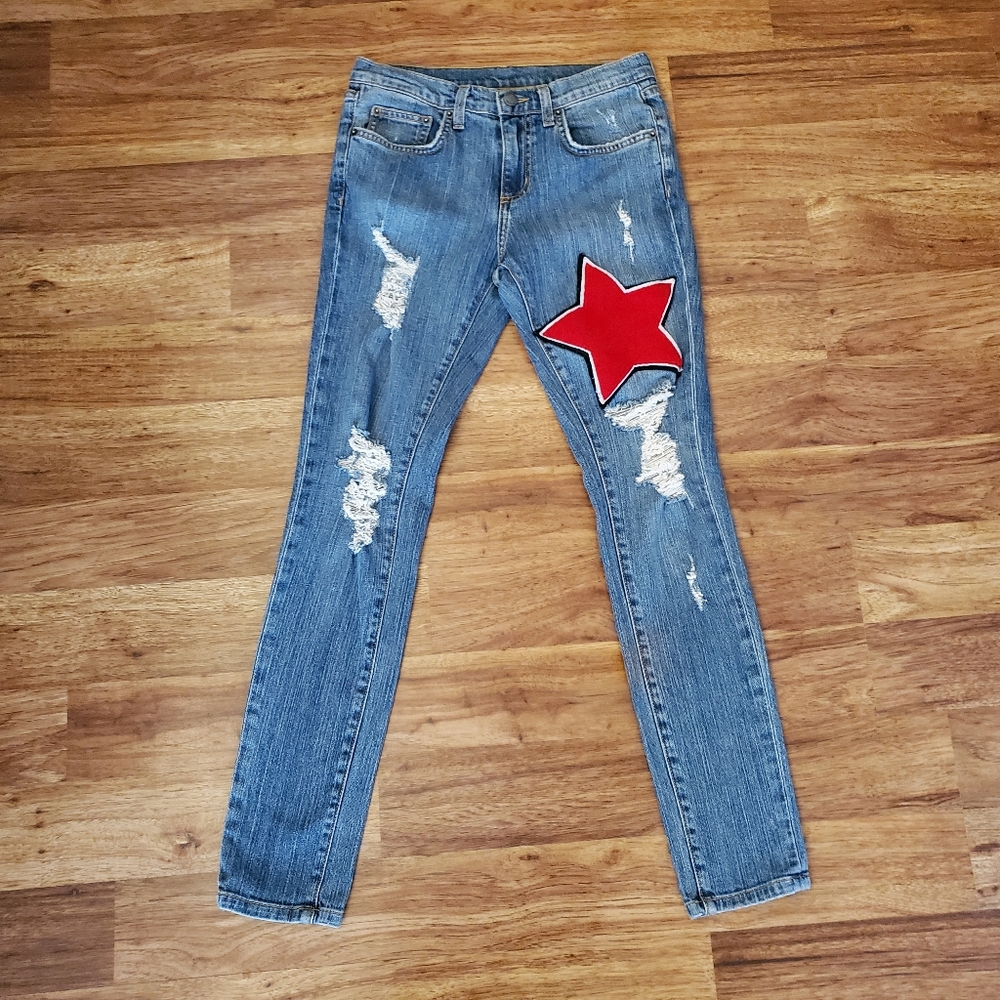 Carmar Skinny Ankle Jeans Size 26  Distressed